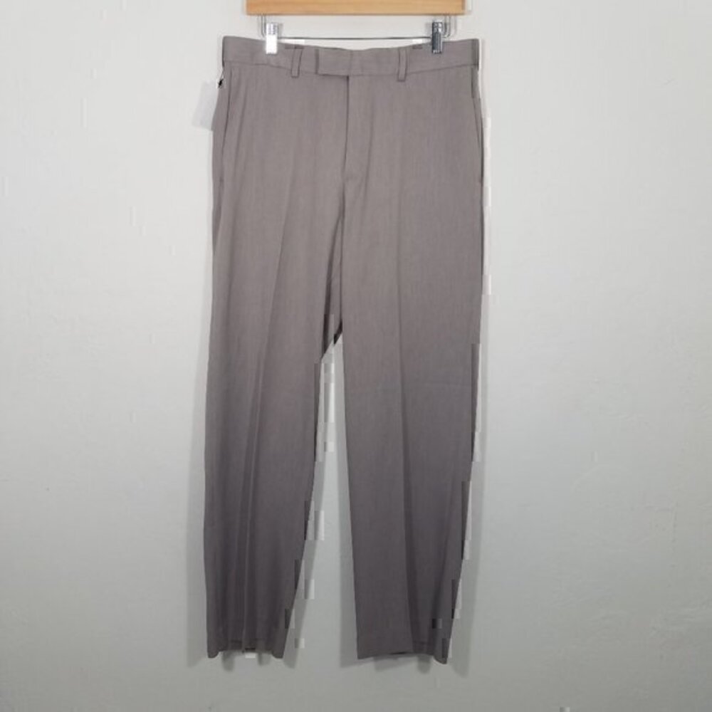 NWT Perry Ellis Portfolio Premilux Taupe Classic Fit Dress Pants Size 32X30